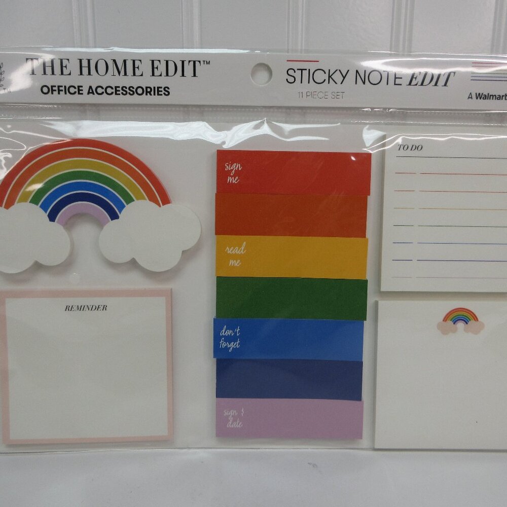 The Home Edit Sticky Note Edit Rainbow Office Accessories 11pc set